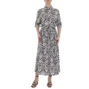Rochie lunga cu imprimeu - negru dama