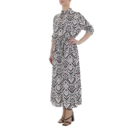 Rochie lunga cu imprimeu - negru dama