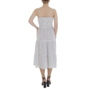 Rochie trei sferturi cu buline - alb dama