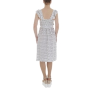 Rochie trei sferturi cu buline - alb dama