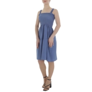 Rochie midi evazata - albastru dama