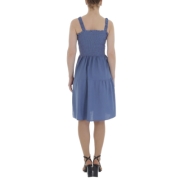 Rochie midi evazata - albastru dama