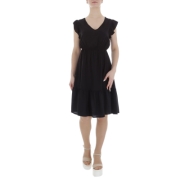 Rochie midi evazata - negru dama