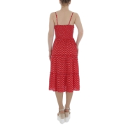 Rochie trei sferturi cu buline - rosu dama