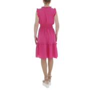 Rochie midi evazata - roz fuchsia dama