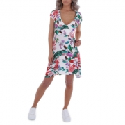 Rochie de vara imprimeu floral - alb dama