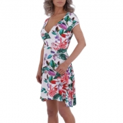 Rochie de vara imprimeu floral - alb dama