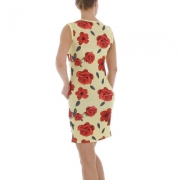 Rochie scurta imprimeu floral - galben dama