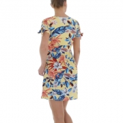 Rochie scurta imprimeu floral - galben dama
