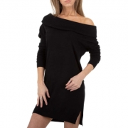 Rochie tricotata cu un umar gol - negru dama