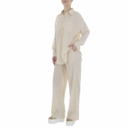 Compleu cu camasa si pantaloni evazati - Emma & Ashley   bej dama