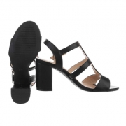 Sandale cu toc gros - negru dama