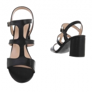 Sandale cu toc gros - negru dama