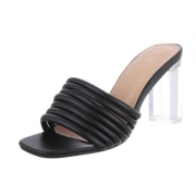 Sandale cu toc - negru dama