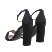 Sandale cu toc gros - negru dama