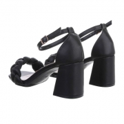 Sandale cu toc gros - negru dama
