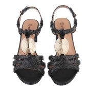 Sandale cu toc - negru dama