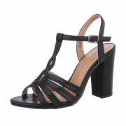 Sandale cu toc - negru dama