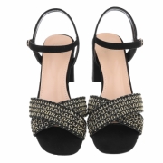 Sandale cu toc - negru dama