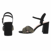 Sandale cu toc - negru dama