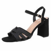 Sandale cu toc - negru dama