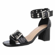 Sandale cu toc - negru dama