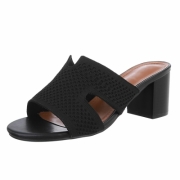 Sandale cu toc - negru dama