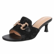 Slapi eleganti cu toc - negru dama