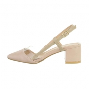 Pantofi toc mic gros - roz dama