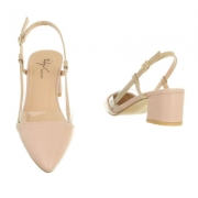 Pantofi toc mic gros - roz dama