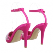 Pantofi ocazie cu pietricele - roz fuchsia dama