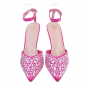 Pantofi ocazie cu pietricele - roz fuchsia dama