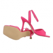 Sandale cu toc - roz fuchsia dama