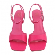 Sandale cu toc - roz fuchsia dama