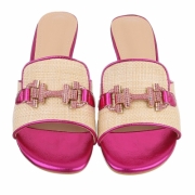 Slapi eleganti cu toc - roz fuchsia dama