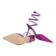 Pantofi ocazie cu pietricele - violet dama
