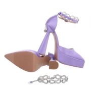 Pantofi cu toc si platforma - violet dama