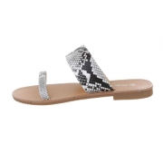 Papuci animal print - alb dama