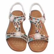 Sandale joase plat - alb dama