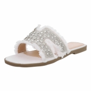 Sandale joase plat - alb dama