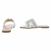 Sandale joase plat - alb dama