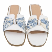 Sandale joase plat - alb dama
