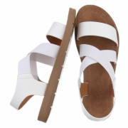 Sandale joase plat - alb dama