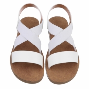 Sandale joase plat - alb dama