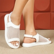 Sandale joase plat - alb dama