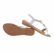 Sandale joase plat - argintiu dama