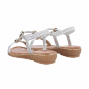 Sandale joase plat - argintiu dama