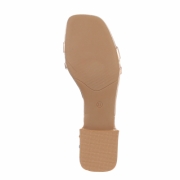 Sandale cu pietricele si toc mic - culoarea sampaniei dama