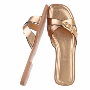 Sandale joase plat - culoarea sampaniei dama