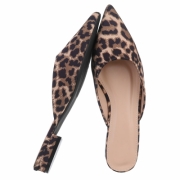 Sandale joase plat - imprimeu leopard dama